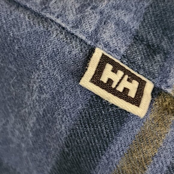 Helly Hansen Blue Plaid 100% Cotton Flannel Shirt - Picture 4 of 5